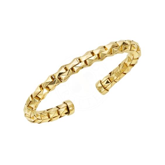 14KT Yellow Gold Knife Edge Bangle Cuff Bracelet – LSJ