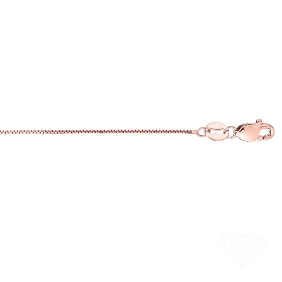 18K Gold Rose Finish 0.6mm Classic Box Chain with Lobster Clasp