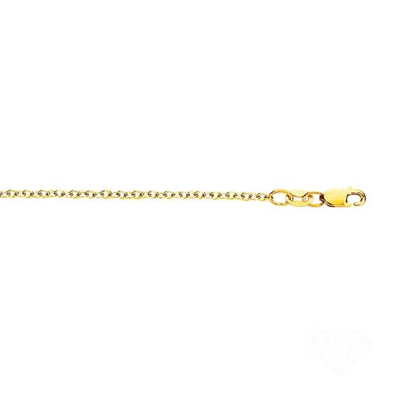 18K Yellow Gold 1.5mm Round Cable Chain with lobster Clasp