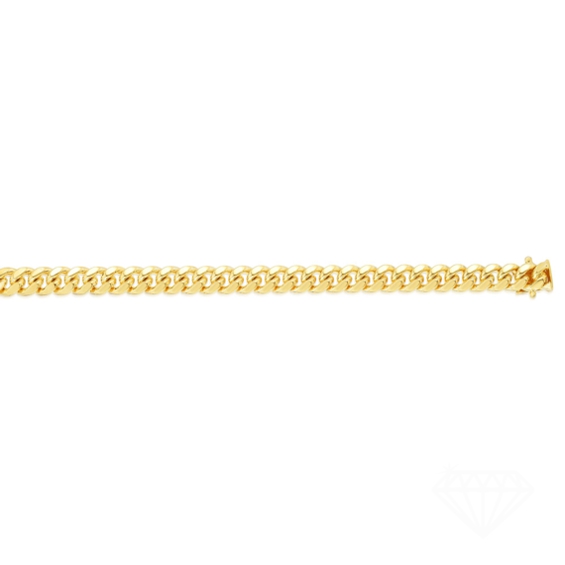 14K Gold Yellow Finish 7mm New Miami Cuban Bracelet and Necklaces with Box Clasp