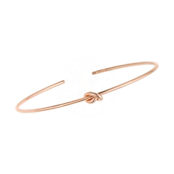 14kt Gold Rose Finish 5.5mm Polished Cuff Knot Bangle