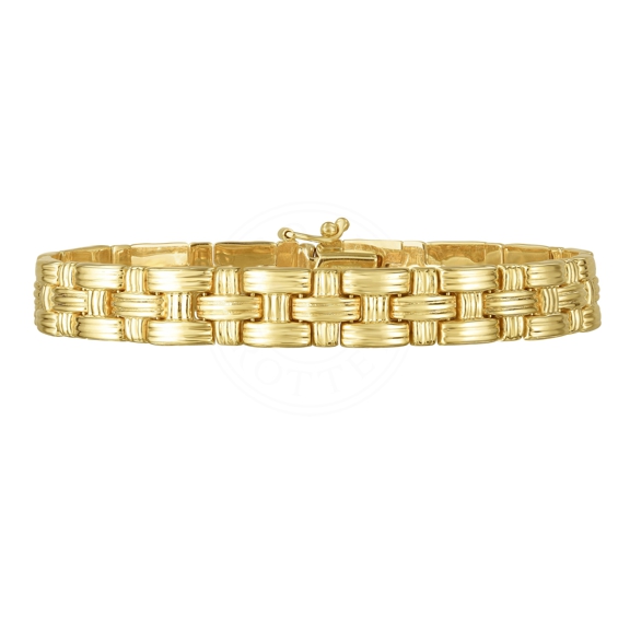 14kt Gold Yellow Finish 7.25" Bracelet with Box Clasp