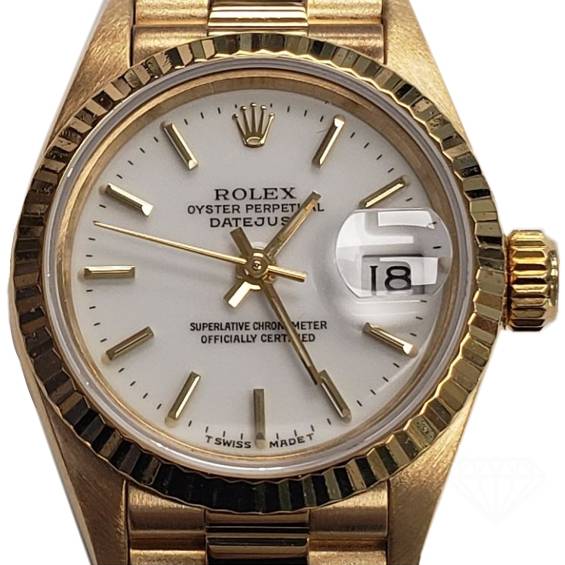 Rolex Oyster Perpetual DateJust 18K Yellow Gold Diamond Women's Watch