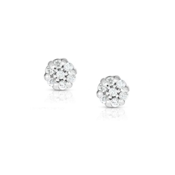 14K White Gold .25ct Diamond Cluster Earring